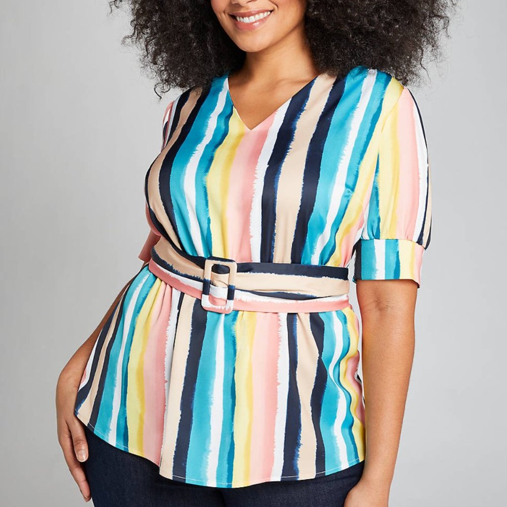 NWT ⭐️Striped Satin Top